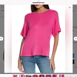 CAbi Pink Boxy Relaxed Short Sleeve Tee